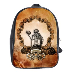 Awesome Skeleton With Skulls School Bag (Large)