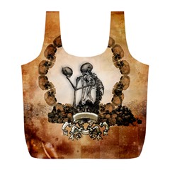 Awesome Skeleton With Skulls Full Print Recycle Bag (L)