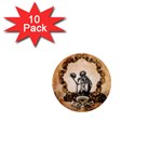 Awesome Skeleton With Skulls 1  Mini Magnet (10 pack)  Front