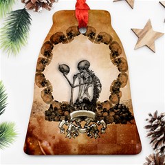 Awesome Skeleton With Skulls Bell Ornament (Two Sides)