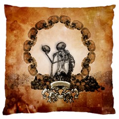 Awesome Skeleton With Skulls Large Cushion Case (Two Sides)