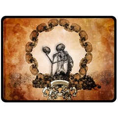 Awesome Skeleton With Skulls Double Sided Fleece Blanket (Large) 