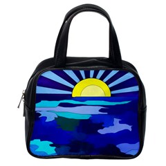 Sunset On The Lake Classic Handbag (one Side) by bloomingvinedesign