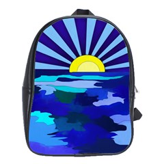 Sunset On The Lake School Bag (large)