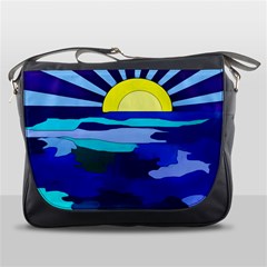 Sunset On The Lake Messenger Bag by bloomingvinedesign