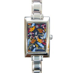 Colorful Birds In Nature Rectangle Italian Charm Watch by Sobalvarro