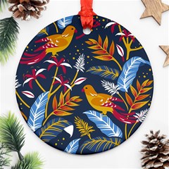 Colorful Birds In Nature Round Ornament (two Sides) by Sobalvarro