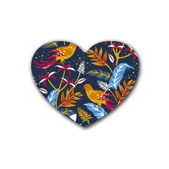 Colorful Birds In Nature Heart Coaster (4 Pack)  by Sobalvarro