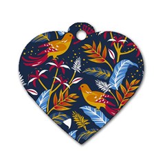 Colorful Birds In Nature Dog Tag Heart (two Sides) by Sobalvarro