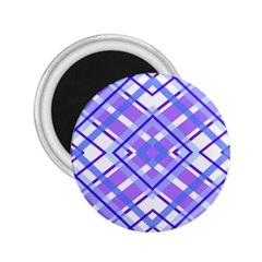 Geometric Plaid Purple Blue 2 25  Magnets by Mariart