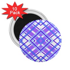 Geometric Plaid Purple Blue 2 25  Magnets (10 Pack)  by Mariart