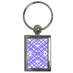 Geometric Plaid Purple Blue Key Chain (Rectangle) Front