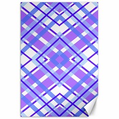 Geometric Plaid Purple Blue Canvas 20  X 30  by Mariart