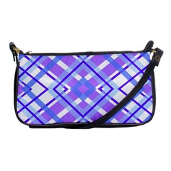 Geometric Plaid Purple Blue Shoulder Clutch Bag by Mariart