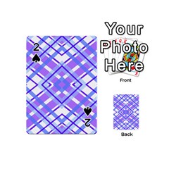 Geometric Plaid Purple Blue Playing Cards 54 Designs (mini)