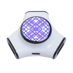 Geometric Plaid Purple Blue 3-port Usb Hub by Mariart