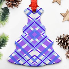 Geometric Plaid Purple Blue Ornament (christmas Tree)  by Mariart