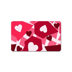 Pink Hearts Pattern Love Shape Magnet (name Card) by Bajindul