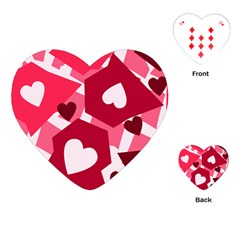 Pink Hearts Pattern Love Shape Playing Cards Single Design (heart) by Bajindul