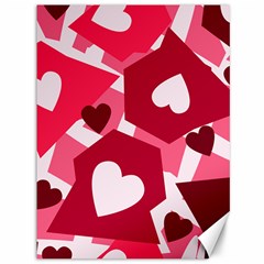 Pink Hearts Pattern Love Shape Canvas 36  X 48  by Bajindul