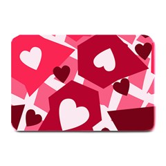 Pink Hearts Pattern Love Shape Plate Mats by Bajindul