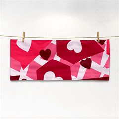 Pink Hearts Pattern Love Shape Hand Towel