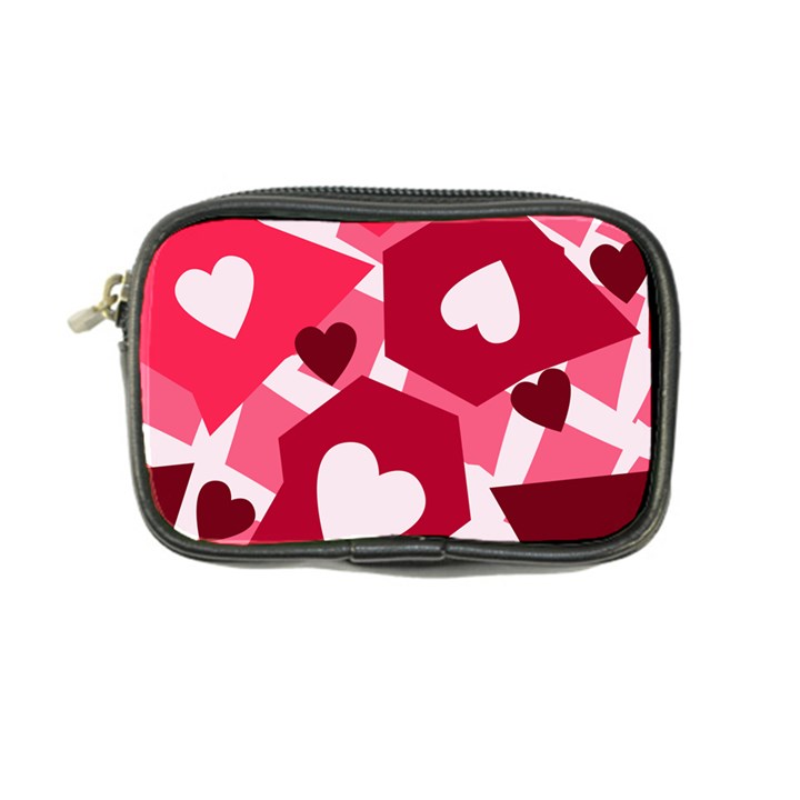 Pink Hearts Pattern Love Shape Coin Purse