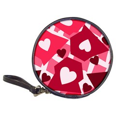 Pink Hearts Pattern Love Shape Classic 20-cd Wallets by Bajindul