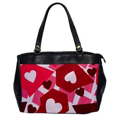 Pink Hearts Pattern Love Shape Oversize Office Handbag