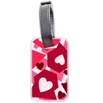 Pink Hearts Pattern Love Shape Luggage Tag (two sides) Back