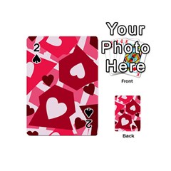 Pink Hearts Pattern Love Shape Playing Cards 54 Designs (Mini)