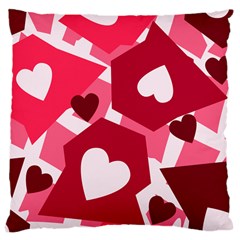 Pink Hearts Pattern Love Shape Large Cushion Case (One Side)