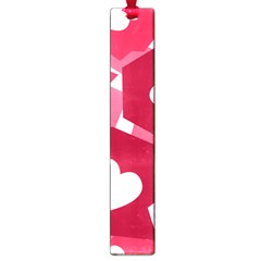 Pink Hearts Pattern Love Shape Large Book Marks