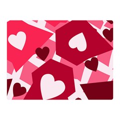 Pink Hearts Pattern Love Shape Double Sided Flano Blanket (Mini) 