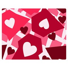 Pink Hearts Pattern Love Shape Double Sided Flano Blanket (Medium) 