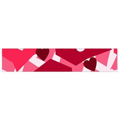 Pink Hearts Pattern Love Shape Small Flano Scarf by Bajindul