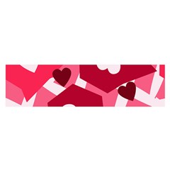 Pink Hearts Pattern Love Shape Satin Scarf (oblong) by Bajindul