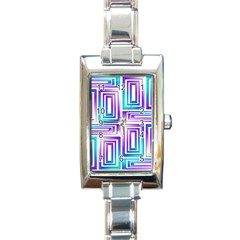 Geometric Metallic Aqua Purple Rectangle Italian Charm Watch by HermanTelo