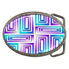 Geometric Metallic Aqua Purple Belt Buckles by HermanTelo