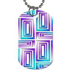 Geometric Metallic Aqua Purple Dog Tag (two Sides) by HermanTelo