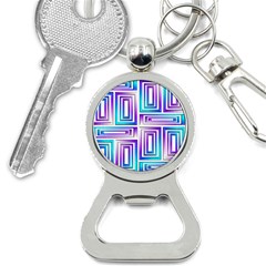 Geometric Metallic Aqua Purple Bottle Opener Key Chain