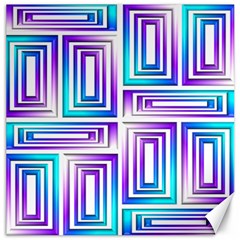 Geometric Metallic Aqua Purple Canvas 16  X 16 