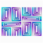 Geometric Metallic Aqua Purple Large Glasses Cloth (2 Sides) Front