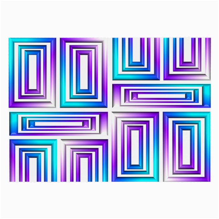 Geometric Metallic Aqua Purple Large Glasses Cloth (2 Sides)