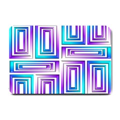 Geometric Metallic Aqua Purple Small Doormat 