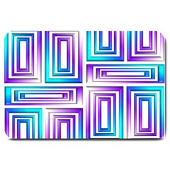 Geometric Metallic Aqua Purple Large Doormat 