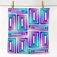 Geometric Metallic Aqua Purple Face Towel