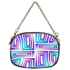 Geometric Metallic Aqua Purple Chain Purse (one Side)