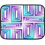 Geometric Metallic Aqua Purple Double Sided Fleece Blanket (Mini)  35 x27  Blanket Front