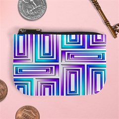 Geometric Metallic Aqua Purple Mini Coin Purse